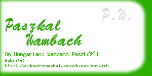 paszkal wambach business card
